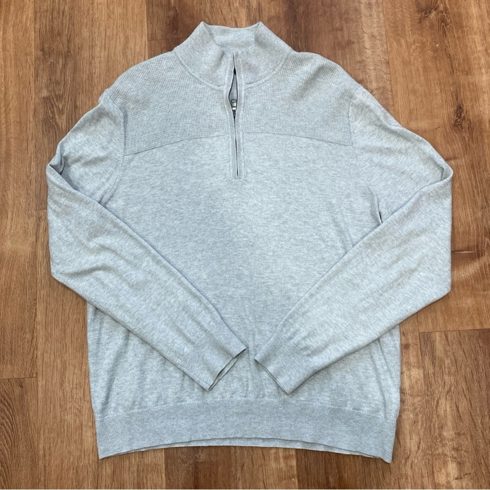 Banana Republic Mens Large Quarter 1/4 Zip Pima Cotton Cashmere Sweater Pullover